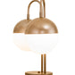 Meyda Lighting Bola 19" 2-Light Champagne Metallic Deux Table Lamp With White Orbs Shade Glass