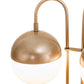 Meyda Lighting Bola 19" 2-Light Champagne Metallic Deux Table Lamp With White Orbs Shade Glass