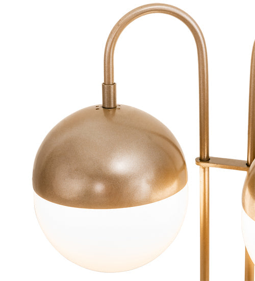Meyda Lighting Bola 19" 2-Light Champagne Metallic Deux Table Lamp With White Orbs Shade Glass