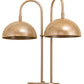 Meyda Lighting Bola 19" 2-Light Champagne Metallic Deux Table Lamp With White Orbs Shade Glass