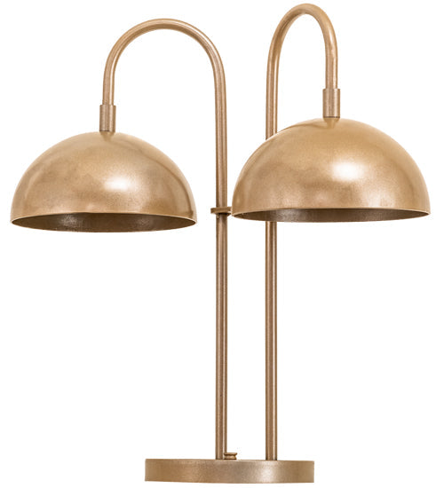 Meyda Lighting Bola 19" 2-Light Champagne Metallic Deux Table Lamp With White Orbs Shade Glass