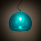 Meyda Lighting Bola 20" Chrome Play Pendant Light With Blue Shade Glass