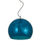 Meyda Lighting Bola 20" Chrome Play Pendant Light With Blue Shade Glass