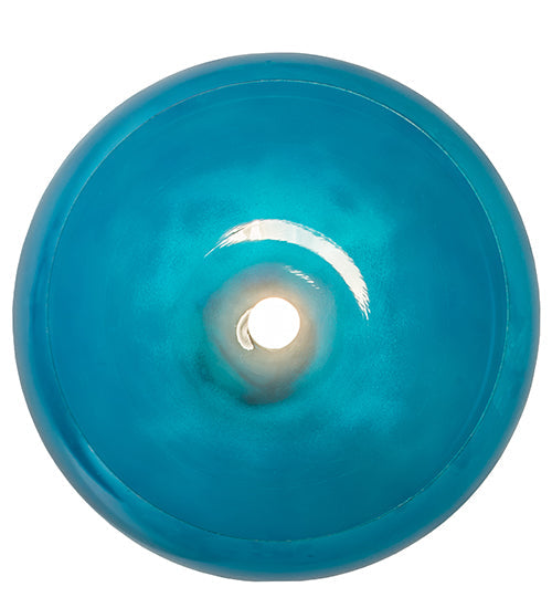 Meyda Lighting Bola 20" Chrome Play Pendant Light With Blue Shade Glass