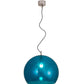 Meyda Lighting Bola 20" Chrome Play Pendant Light With Blue Shade Glass