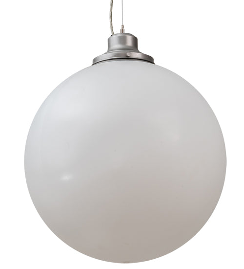 Meyda Lighting Bola 20" Nickel Pendant Light With White Statuario Idalight Shade