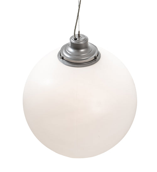 Meyda Lighting Bola 20" Nickel Pendant Light With White Statuario Idalight Shade