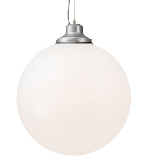 Meyda Lighting Bola 20" Nickel Pendant Light With White Statuario Idalight Shade
