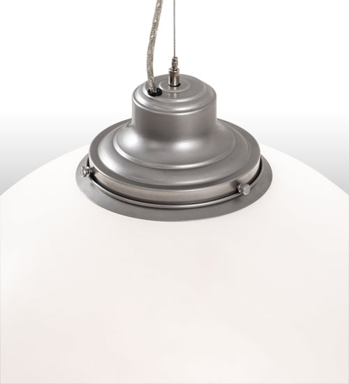 Meyda Lighting Bola 20" Nickel Pendant Light With White Statuario Idalight Shade