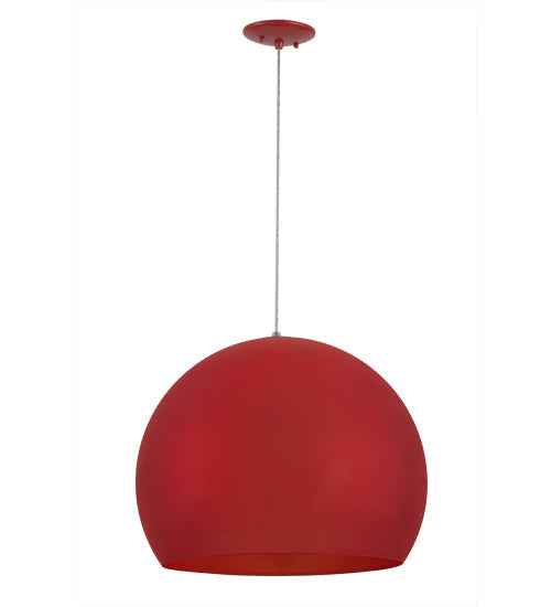 Meyda Lighting Bola 20" Red Pendant Light With Frosted Red Idalight Shade Glass