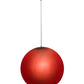 Meyda Lighting Bola 20" Red Pendant Light With Frosted Red Idalight Shade Glass