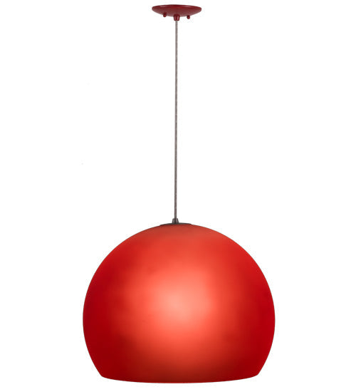 Meyda Lighting Bola 20" Red Pendant Light With Frosted Red Idalight Shade Glass