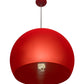 Meyda Lighting Bola 20" Red Pendant Light With Frosted Red Idalight Shade Glass