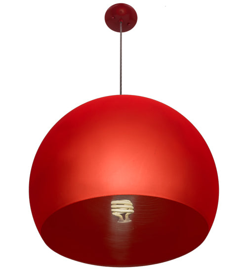 Meyda Lighting Bola 20" Red Pendant Light With Frosted Red Idalight Shade Glass