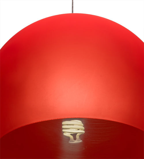 Meyda Lighting Bola 20" Red Pendant Light With Frosted Red Idalight Shade Glass