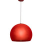 Meyda Lighting Bola 20" Red Pendant Light With Frosted Red Idalight Shade Glass