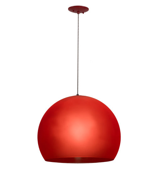 Meyda Lighting Bola 20" Red Pendant Light With Frosted Red Idalight Shade Glass