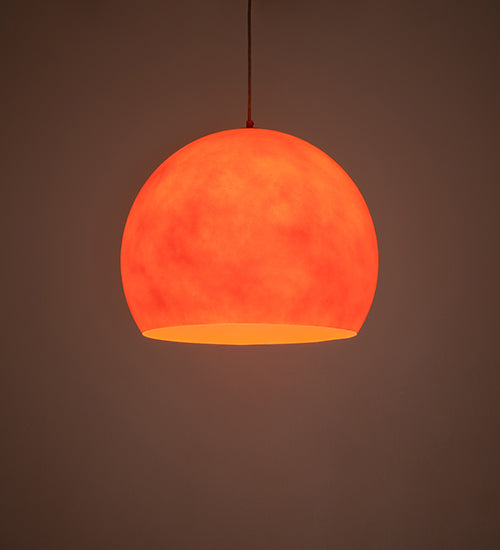 Meyda Lighting Bola 20" Safety Orange Pendant Light With Orange Idalight Shade Glass