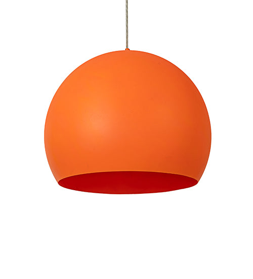 Meyda Lighting Bola 20" Safety Orange Pendant Light With Orange Idalight Shade Glass