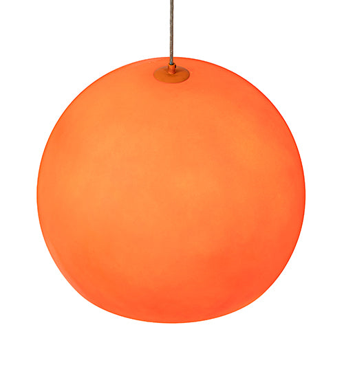 Meyda Lighting Bola 20" Safety Orange Pendant Light With Orange Idalight Shade Glass