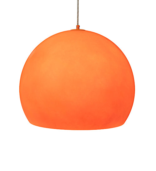 Meyda Lighting Bola 20" Safety Orange Pendant Light With Orange Idalight Shade Glass