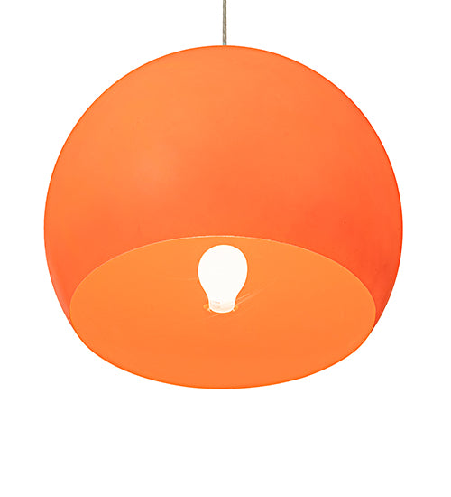 Meyda Lighting Bola 20" Safety Orange Pendant Light With Orange Idalight Shade Glass