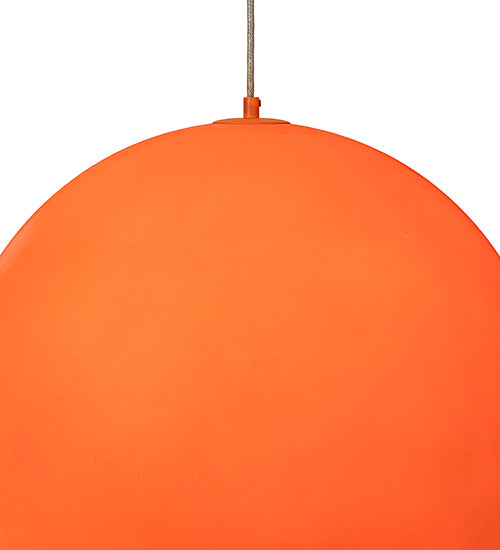 Meyda Lighting Bola 20" Safety Orange Pendant Light With Orange Idalight Shade Glass