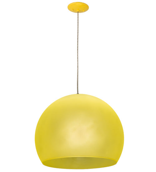 Meyda Lighting Bola 20" Yellow Pendant Light With Yellow Idalight Shade Glass
