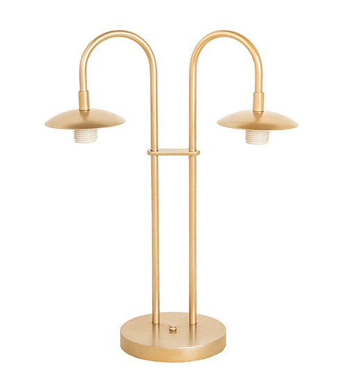Meyda Lighting Bola 21" 2-Light Champagne Metallic Deux Table Lamp With White Opal Globe Shade Glass