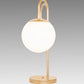 Meyda Lighting Bola 21" 2-Light Champagne Metallic Deux Table Lamp With White Opal Globe Shade Glass