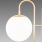 Meyda Lighting Bola 21" 2-Light Champagne Metallic Deux Table Lamp With White Opal Globe Shade Glass