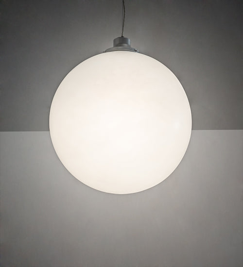 Meyda Lighting Bola 24" Nickel Pendant Light With White Statuario Idalight Shade