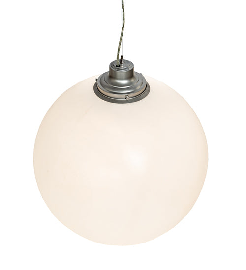 Meyda Lighting Bola 24" Nickel Pendant Light With White Statuario Idalight Shade