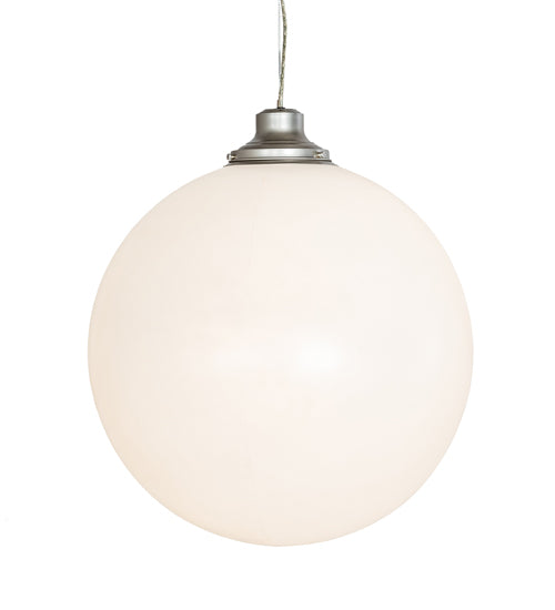 Meyda Lighting Bola 24" Nickel Pendant Light With White Statuario Idalight Shade