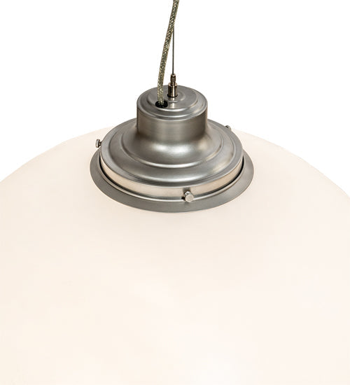 Meyda Lighting Bola 24" Nickel Pendant Light With White Statuario Idalight Shade