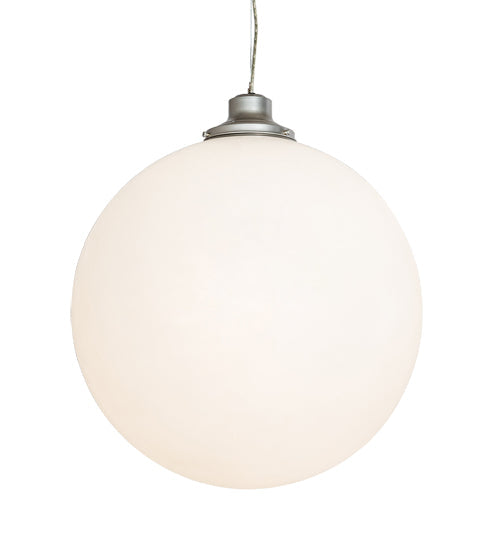 Meyda Lighting Bola 24" Nickel Pendant Light With White Statuario Idalight Shade