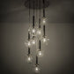 Meyda Lighting Bola 26" 9-Light Polished Nickel Cascading Pendant Light With Clear Shade Glass