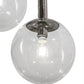 Meyda Lighting Bola 26" 9-Light Polished Nickel Cascading Pendant Light With Clear Shade Glass
