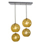 Meyda Lighting Bola 28" 4-Light Brushed Nickel Powder Coat Cascading Pendant Light With Amber Shade Glass