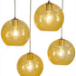 Meyda Lighting Bola 28" 4-Light Brushed Nickel Powder Coat Cascading Pendant Light With Amber Shade Glass
