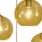 Meyda Lighting Bola 28" 4-Light Brushed Nickel Powder Coat Cascading Pendant Light With Amber Shade Glass