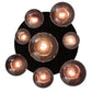 Meyda Lighting Bola 28" 8-Light Solar Black Cascading Pendant Light With Smoke Shade Glass