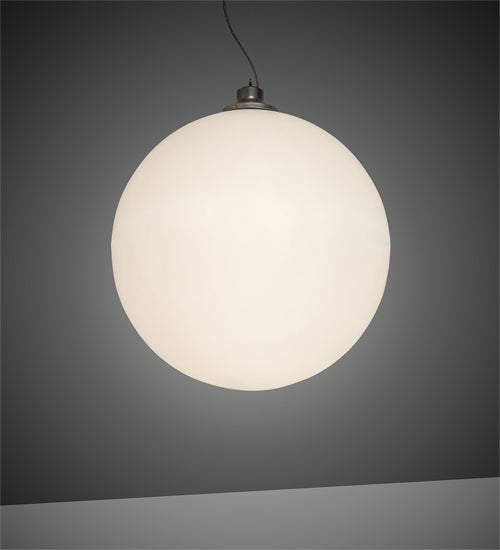 Meyda Lighting Bola 30" Nickel Pendant Light With White Statuario Idalight Shade
