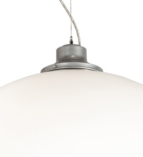 Meyda Lighting Bola 30" Nickel Pendant Light With White Statuario Idalight Shade