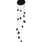 Meyda Lighting Bola 34" 14-Light Solar Black Cascading Pendant Light With Smoke Shade Glass
