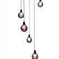 Meyda Lighting Bola 34" 14-Light Solar Black Cascading Pendant Light With Smoke Shade Glass