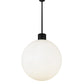 Meyda Lighting Bola 36" Black Texture Pendant Light With White Statuario Idalight Shade