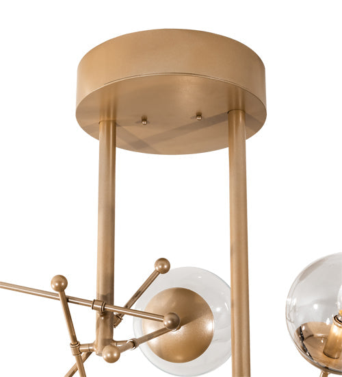 Meyda Lighting Bola 40" 10-Light Champagne Metallic Matrix Chandelier With Clear Globes Shade Glass