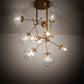 Meyda Lighting Bola 40" 10-Light Champagne Metallic Matrix Chandelier With Clear Globes Shade Glass