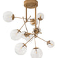 Meyda Lighting Bola 40" 10-Light Champagne Metallic Matrix Chandelier With Clear Globes Shade Glass